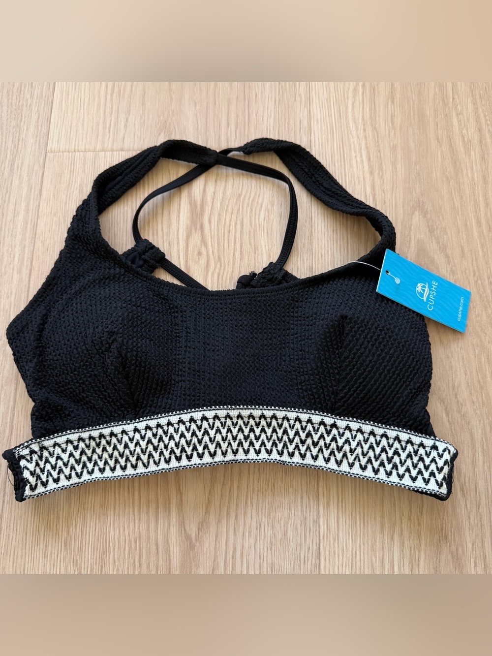 Cupshe Bikini Sets Two Piece Swimsuit Square Neck Crisscross Back Tie Ribbed M - Picture 5 of 12